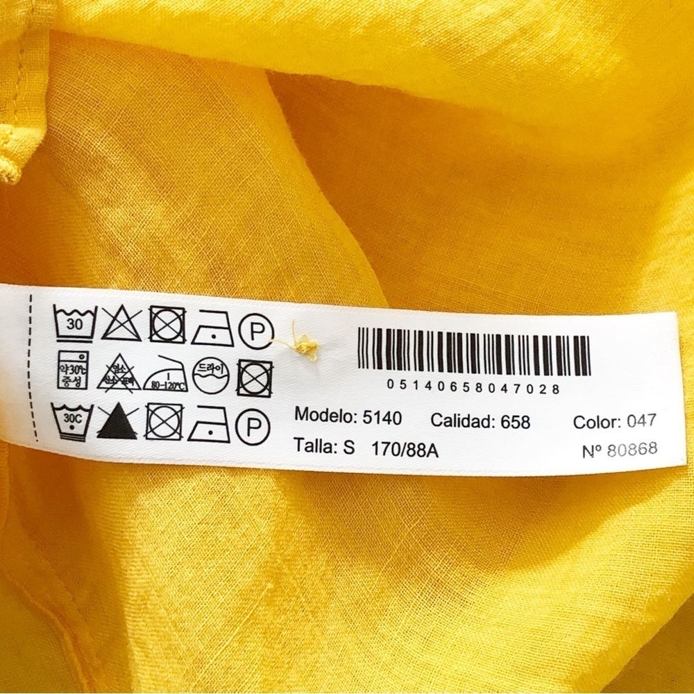 Massimo Dutti Yellow Blouse Side Split Small - image 7